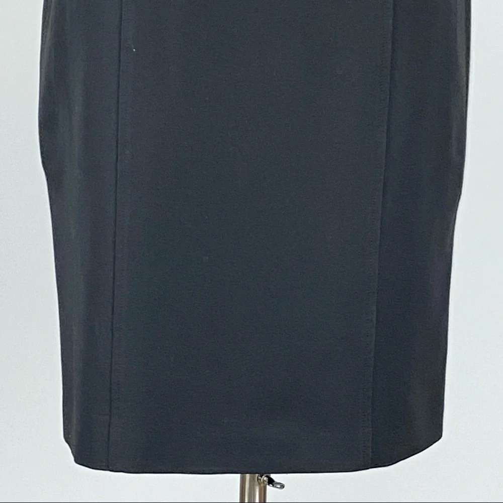 Jana Kos Womens Black Straight Pencil Skirt Pleated Hem size 6